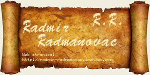Radmir Radmanovac vizit kartica